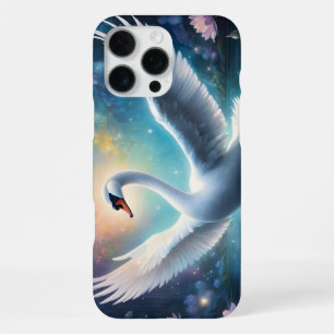 Coque iPhone 16 Pro Max cygne fantastique magique nénuphars lac minuit