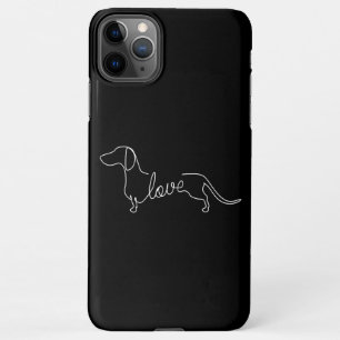 Coque iPhone 11Pro Max Dachshund Chiweenie Wiener Dog Log Sketch