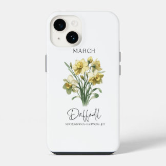 Coque Pour iPhone 14 Daffodique de mars du mois de naissance