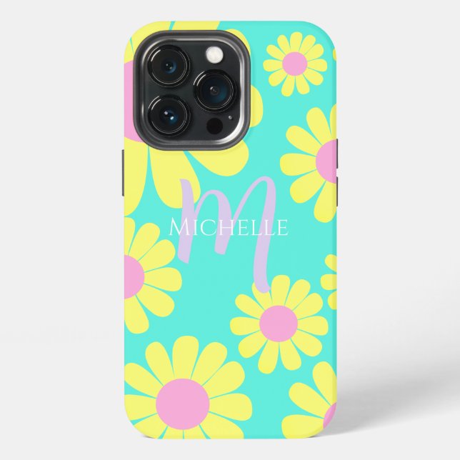 Coque iPhone Daisy Green Aqua (Dos)