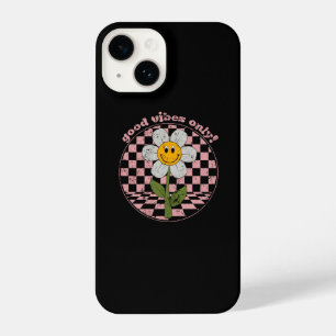 Coque Pour iPhone 14 Daisy rétro des années 70   Good Vibes uniquement