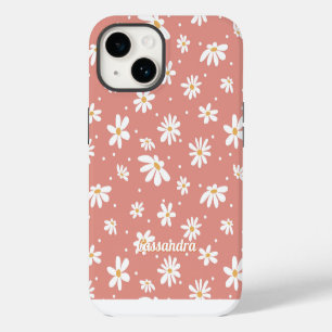 Coque Pour iPhone 14 Daisy Retro Hippie années 1960 années 1970 Floral