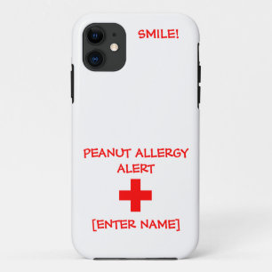 Coque iphone d'alerte d'allergie d'arachide