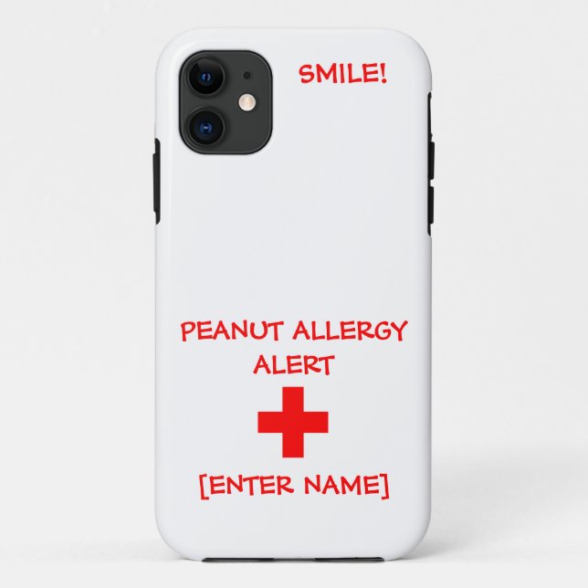 Coque iphone d'alerte d'allergie d'arachide (Dos)