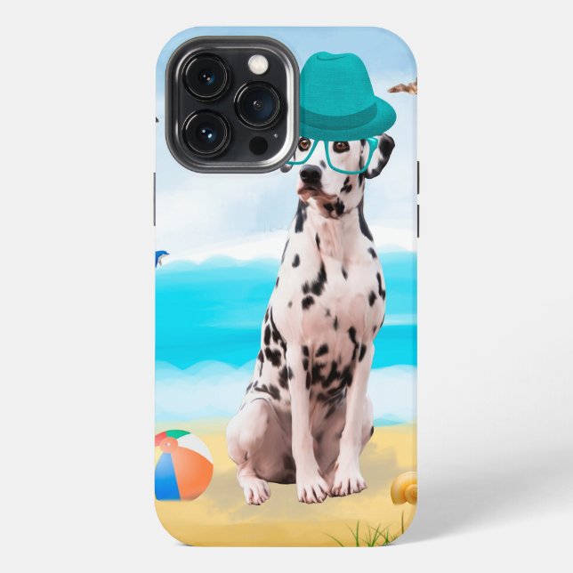 Coque iPhone Dalmatien sur la Plage (Verso)
