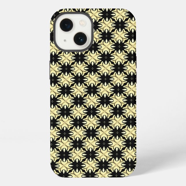 Coque iPhone Damas Yellow Black Geometric Pattern iPhone 6 (Verso)