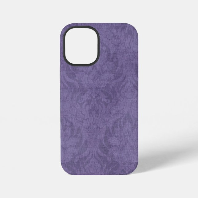 Coque iPhone Damassé violet vintage (Verso)