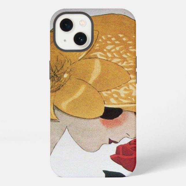 COQUE iPhone DAME À LA ROSE ROUGE (Verso)