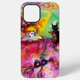 Coque iPhone 12 Pro Max DAME AU CHAT NOIR ET MASQUE Nuit de Mascarade