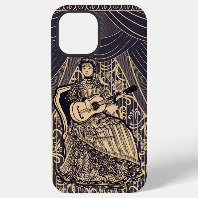 Coque iPhone Dame avec guitare (Verso)
