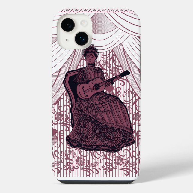 Coque iPhone dame avec guitare (Verso)