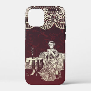 Coque iPhone 12 Mini dame boit du thé