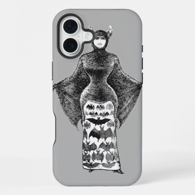 Coque iPhone Dame Chauve-Souris Vintage (Verso)