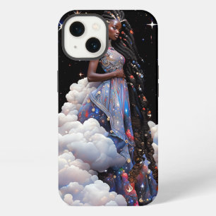 Etui iPhone 13 Dame dans l'art afro-américain des nuages