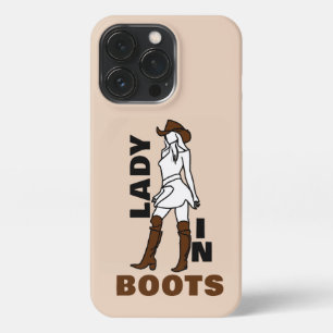Etui iPhone 13 Pro Dame en bottes Fille sauvage