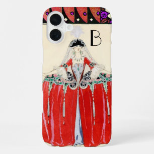 COQUE iPhone 16 PLUS DAME EN ROUGE, DESIGN DE COSTUME DE MODE DE BEAUTÉ