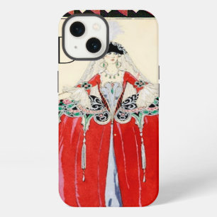 ETUI iPhone 13 DAME EN ROUGE, DESIGN DE COSTUME DE MODE DE BEAUTÉ