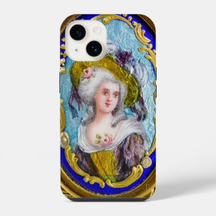 COQUE POUR iPhone 14 DAME ROCOCO AUX ROSES ROSES ROSES