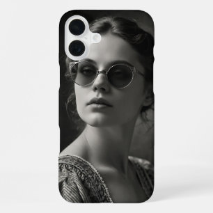 Coque iPhone 16 Plus Dame victorienne avec lunettes de soleil Art