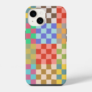 Coque Pour iPhone 14 Damier à motif carreaux coloré