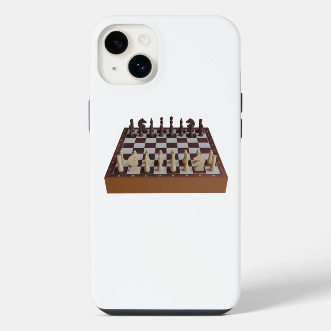 Coque iPhone Damier avec pièces d'échecs (Verso)