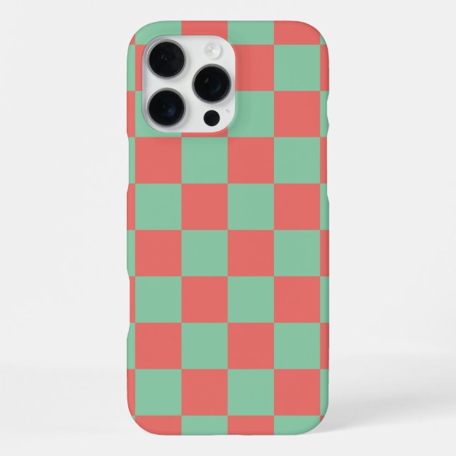 Coque iPhone Damier Corail Menthe (Verso)