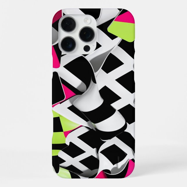 Coque iPhone Damier torsadé graphique gras  (Verso)