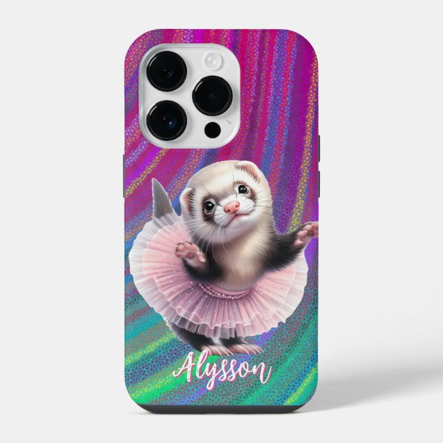 Coque iPhone Dancing Ferret dans un ballet Tutu Doing (Verso)
