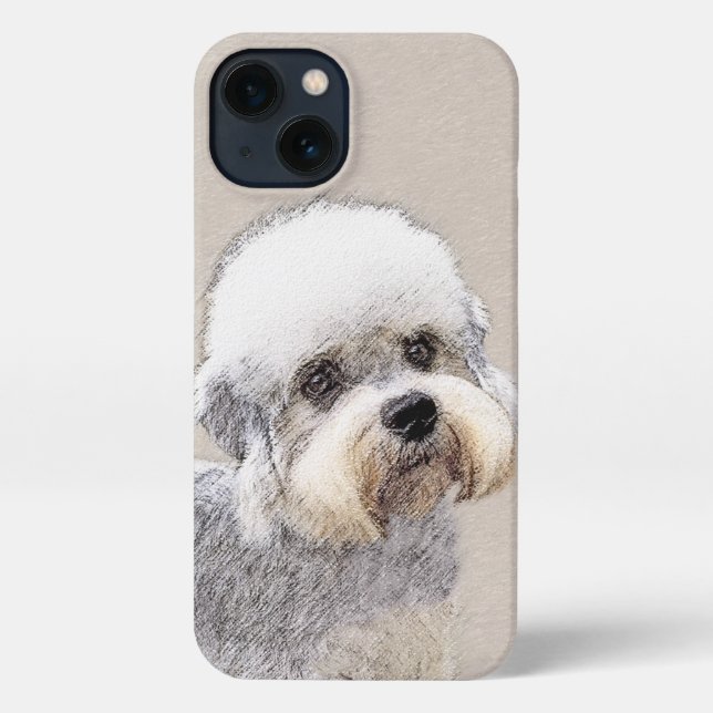 Coque iPhone Dandie Dinmont Terrier Peinture Chien Art original (Verso)