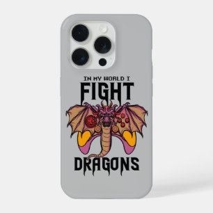 Coque iPhone 15 Pro Dans Mon Monde, Je Lutte Contre Les Dragons