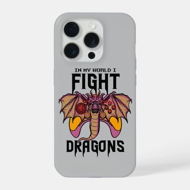 Coque iPhone Dans Mon Monde, Je Lutte Contre Les Dragons (Verso)
