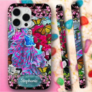 Coque iPhone 15 Pro Max Danse avec Fleurs & Papillons PV01