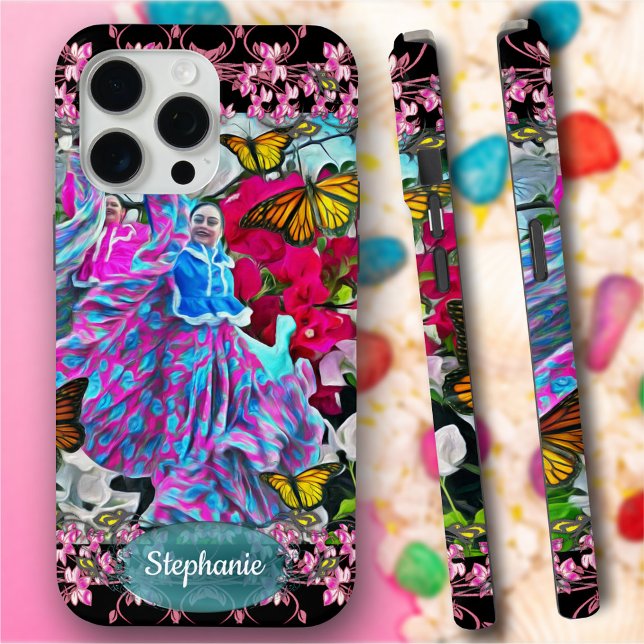 Coque iPhone Danse avec Fleurs & Papillons PV01 (Créateur téléchargé)