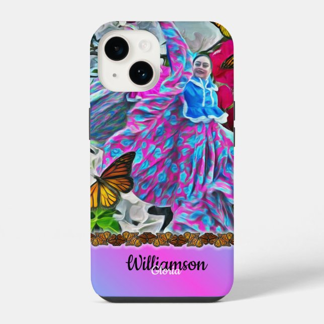 Coque iPhone Danse avec Fleurs & Papillons PV01 (Verso)