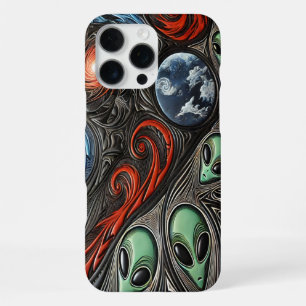 Coque iPhone 16 Pro Max Danse cosmique d'aliens et de galaxies ensemble