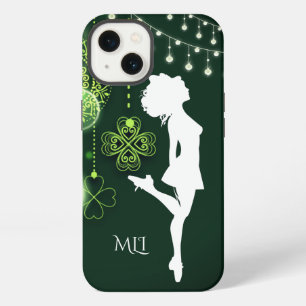 Etui iPhone 13 Danse irlandaise Monogramme Trèfles et Lumières ce