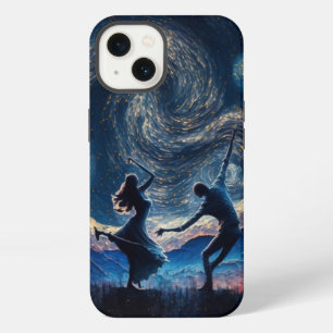 Etui iPhone 13 danse sous la nuit étoilée
