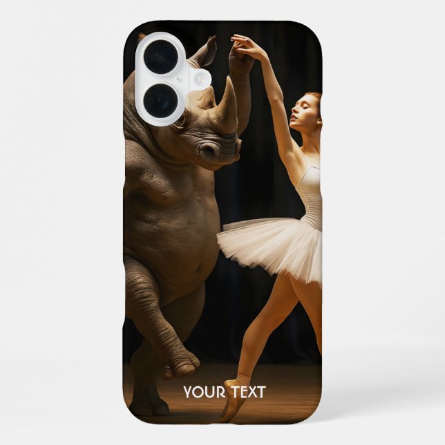 Coque iPhone Danseuse de ballet Fantasy Rhinocéros Mignon (Verso)