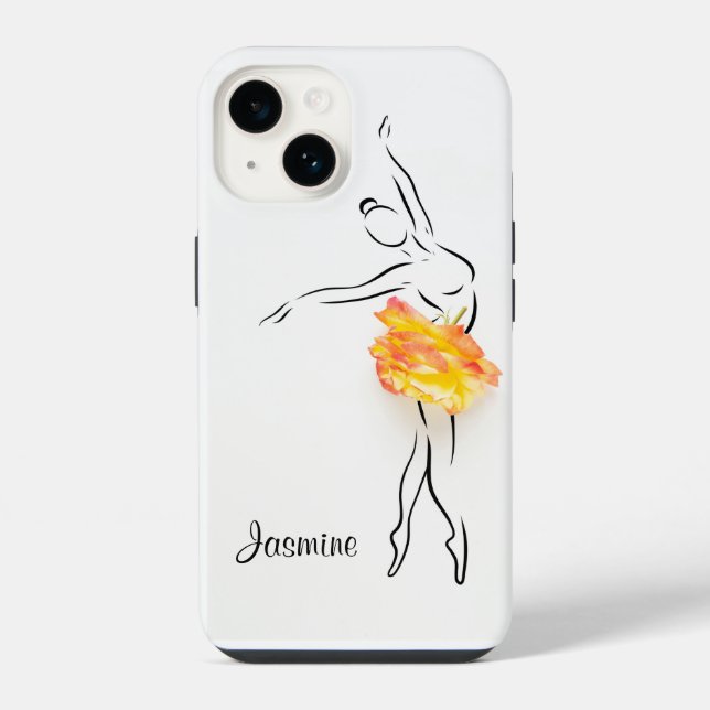 Coque iPhone Danseuse de ballet Rose Danseuse de ballet Nom per (Verso)