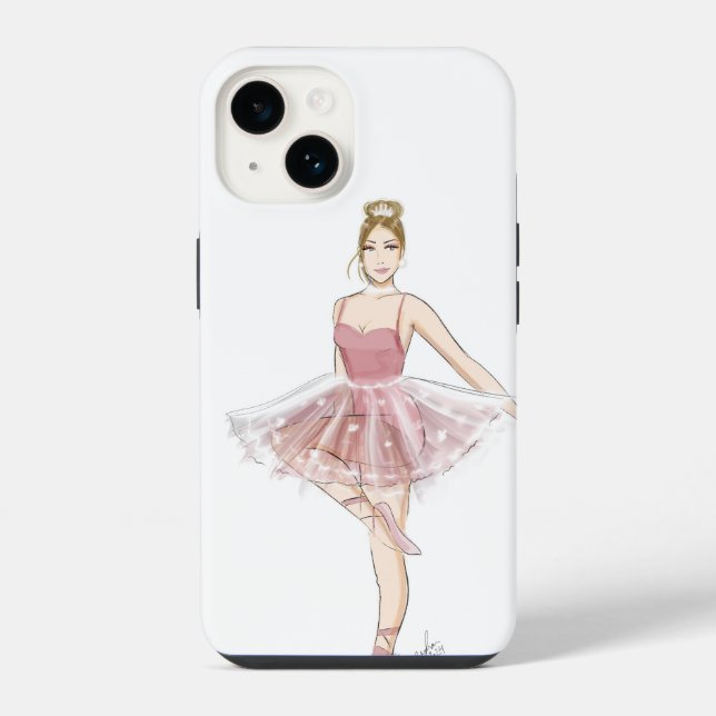 Coque iPhone danseuse de ballet, sketch de mode, (Verso)