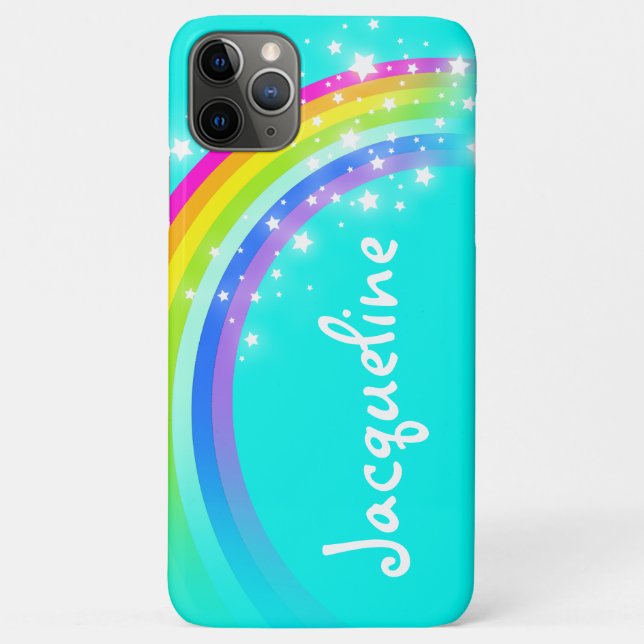 coque iphone d'aqua d'arc-en-ciel de nom de lettre (Dos)