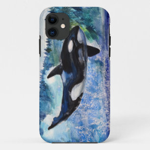 Coque iphone d'aquarelle de faune d'orque