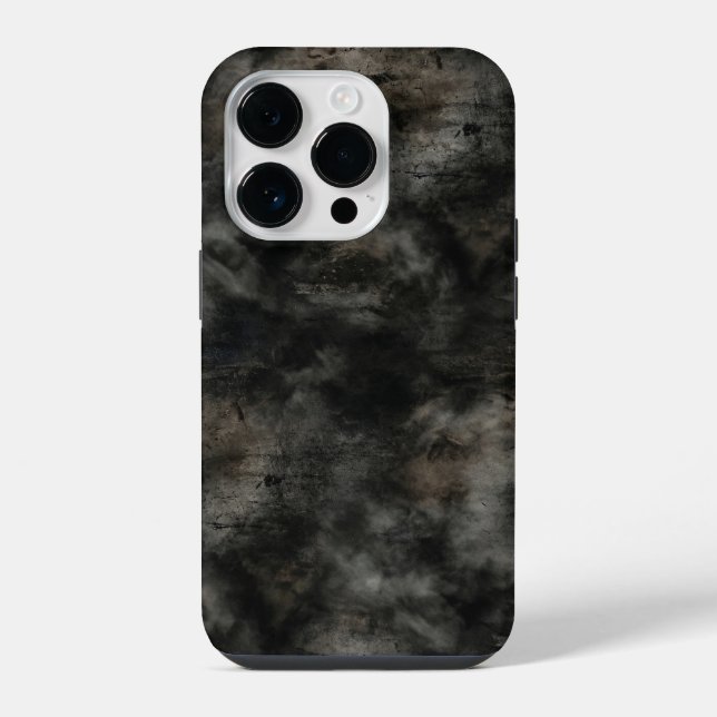 Coque iPhone Dark Charcoal Smoke Grunge Texture iPhone Case (Verso)
