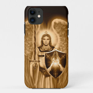 Coque iphone d'Arkhangel Michael - ton de sépia