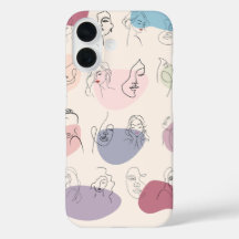 Coque iphone d'art branché Abstrait Woman Line