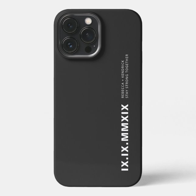 Coque iPhone Date d'anniversaire moderne en chiffres romains as (Verso)