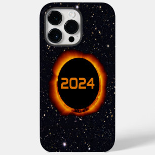Coque Pour Pour iPhone 14 Pro Max Date de l'éclipse solaire totale 2024 Ciel étoilé