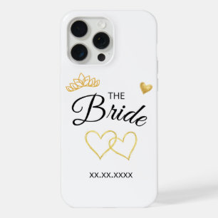 Coque iPhone 15 Pro Max Date de mariage de la mariée, design élégant