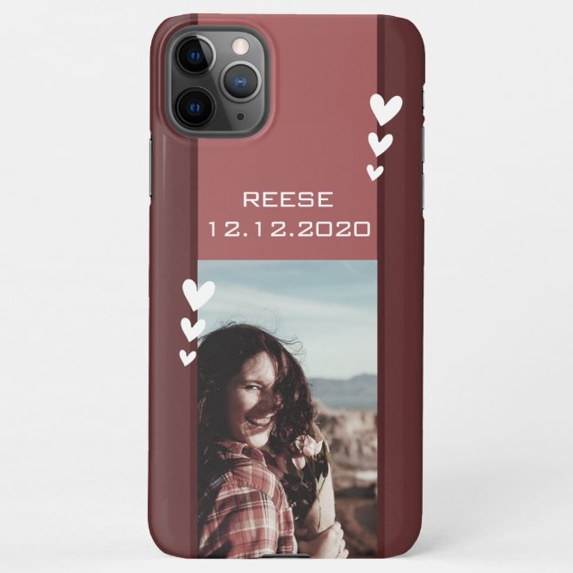 Coque iPhone Date de naissance rappel Modèle photo Bourgogne ro (Dos)