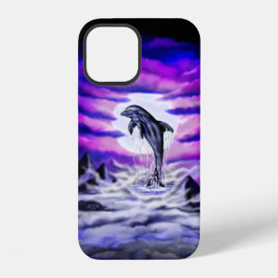 Coque iPhone 12 Dauphin au clair de lune